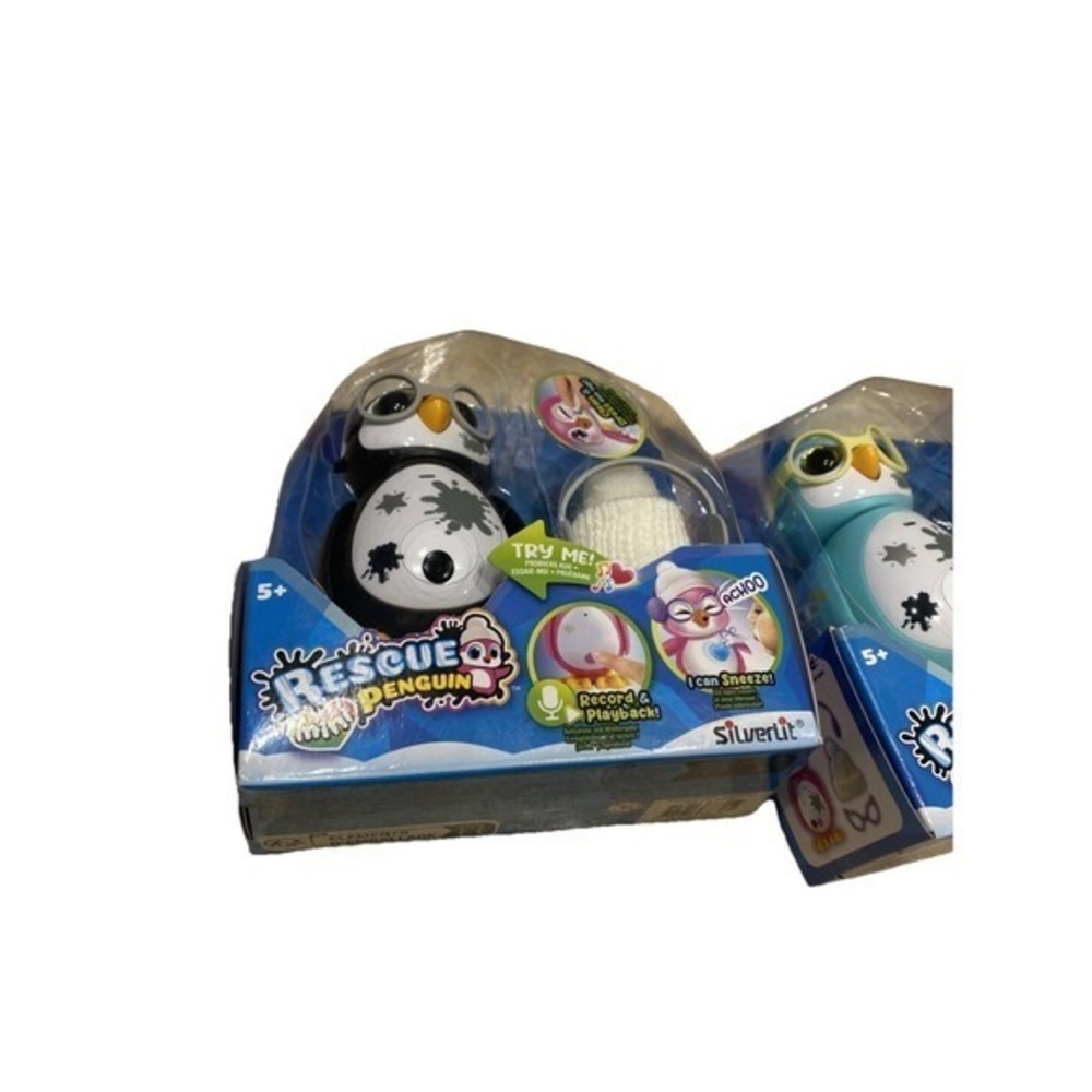 2 Rescue Penguins Toy Interactive Pet Robotic‎  2pk 1 Black 1 Blue           578